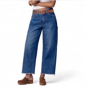ANTHROPOLOGIE PILCRO Blue Denim Raw Hem Barrel Jeans {US 24}